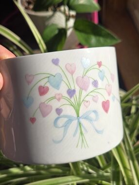 ​🎀 Vintage 1987 FTD Pastel Blue Bow Porcelain Canister 🎀 Coquette Preppy